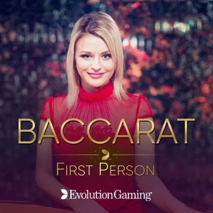 Official Table Games logo: First Person Baccarat by Evolution at Spinko24